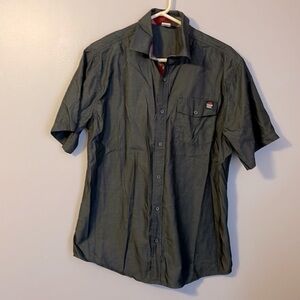 Pizza Hut Employee Gray Button Up Work Shirt size M